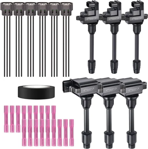 Miniatura 48 de Juego de 4 bobinas de encendido y conector hembra arnés de enchufe compatible con Infiniti Frontier Altima Versa Sentra NV200 Rogue FX50 QX60 QX70