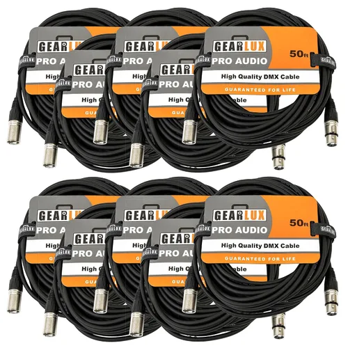 Miniatura 9 de Gearlux Cable DMX, 3 pines, macho a hembra, 3.2 pies - paquete de 10