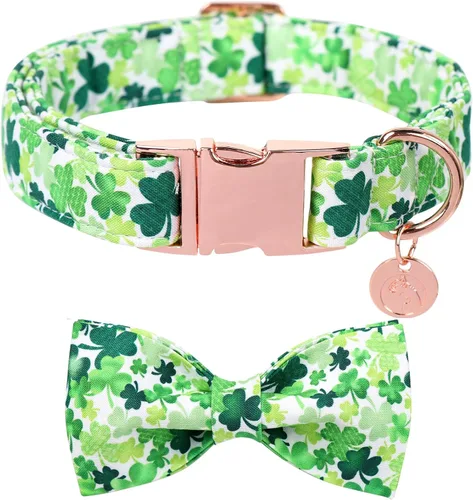 Miniatura 21 de DOGWONG Collar de perro de San Valentín con pajarita, corazón azul, perfecto para perros pequeños, medianos y grandes, patrón de corazón, pajarita