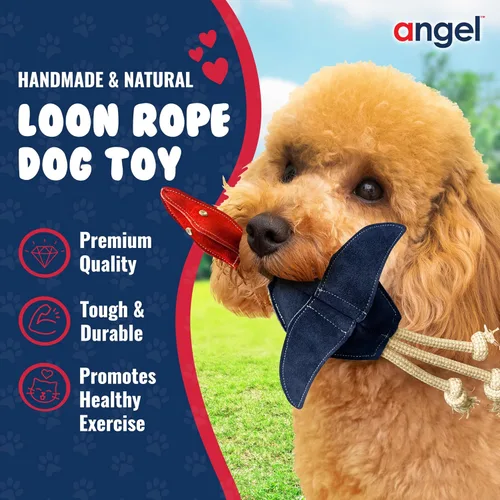 Miniatura 2 de Angel Pet Supplies Loon - Juguete de cuerda natural para perros Juguete duradero para perros Estimulación interactiva y mental Juguetes