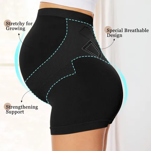 Miniatura 2 de Ropa interior de maternidad sin costuras para mujer, con cintura alta, para apoyo al vientre