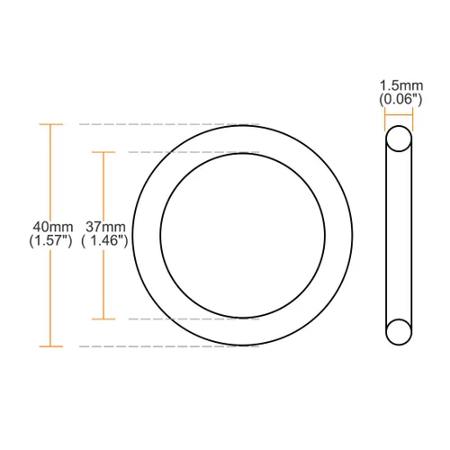 Miniatura 3 de uxcell Juntas tóricas de goma flúor, 1.575 in de diámetro exterior 1.457 in ID 0.059 in de ancho FKM Junta de sello para maquinaria fontanería