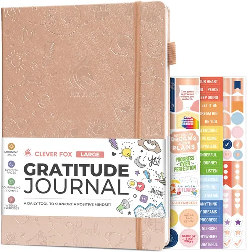Miniatura 18 de Clever Fox Diario de gratitud grande – Diario de felicidad, positividad y afirmación – Cuaderno diario inspirador, 3 meses, 8.3 x 11 pulgadas