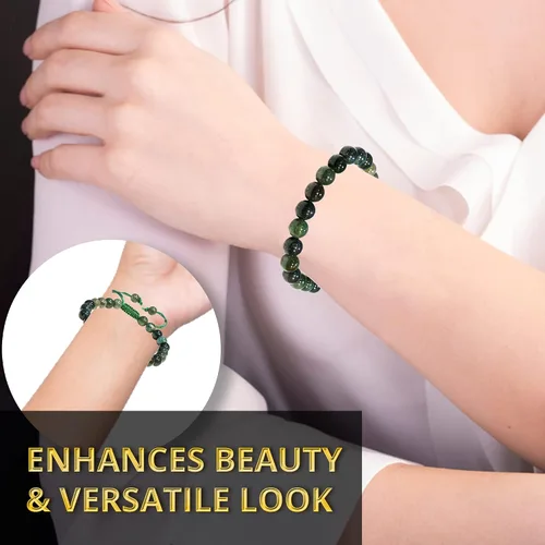 Miniatura 200 de Adjustable Crystal Bracelet – Gemstone Bead Bracelet with Adjustable Macrame String – Chic Gemstone Bracelet for Men and Women – 8mm Round Healing