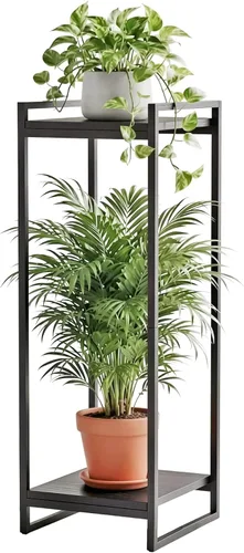Miniatura 9 de Soporte para plantas de 23.6 pulgadas de ancho para interiores, estante escalera para plantas moderno de 3 niveles, organizador de macetas