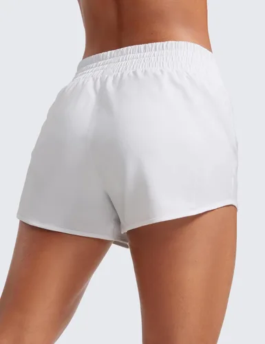Miniatura 94 de CRZ YOGA Pantalones cortos de correr de cintura alta para mujer de 2.5 pulgadas, forro de malla de secado rápido para entrenamiento deportivo