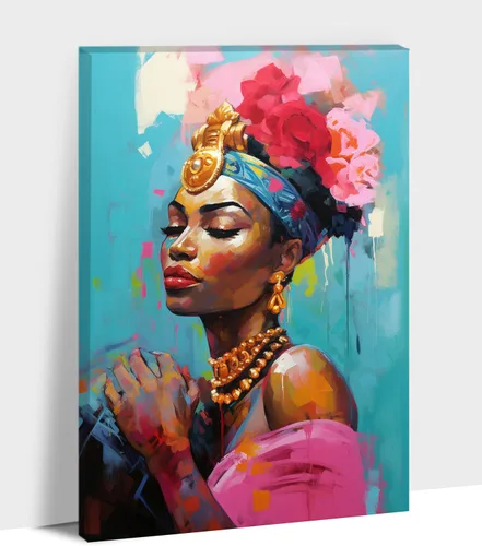 Miniatura 103 de Arte de pared afroamericano, decoración de rey y reina bailarín negro para sala de estar, arte de pareja de amor negro para dormitorio, lienzo