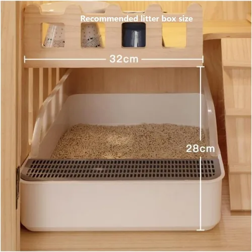 Miniatura 7 de Casa para gatos jaula para gatos Villa pequeña con inodoro de dos pisos para gatos Casa de gato Casa para el hogar Mascota Gatito Gato Villa