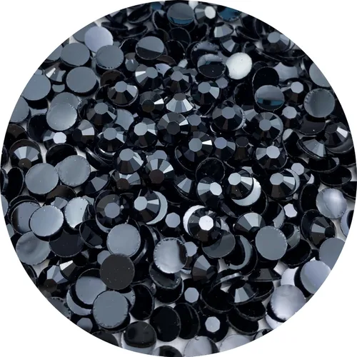 3000 diamantes de imitación de resina de 0.197 in con parte trasera plana redonda negra para manualidades, diamantes de imitación brillantes para