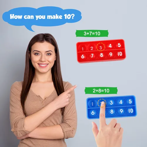 Miniatura 3 de Aizweb Juguetes de conteo de diez marcos, manipulador matemático para primaria, juegos de matemáticas de números, juguete educativo Montessori