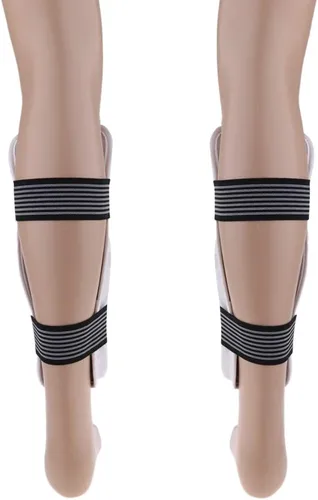 Miniatura 2 de DYNWAVE Espinillera profesional de artes marciales para artes marciales, karate, universal para hombres, mujeres y jóvenes, color blanco