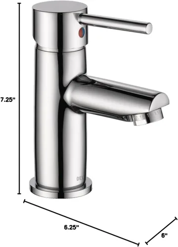 Miniatura 7 de Delta Faucet Grifo de baño moderno de un solo agujero, grifo de baño de una sola manija cromado, grifo de lavabo de baño, ensamblaje de drenaje