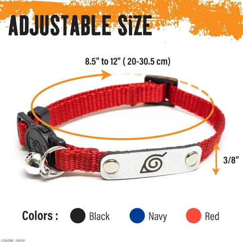 Miniatura 3 de Collares de gato separables Naruto para gatos niña y niño Accesorios y regalos oficialmente licenciados de Naruto Shippuden Hidden Leaf Village