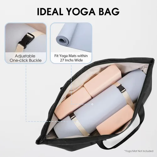 Miniatura 2 de Bolsa grande para esterilla de yoga con compartimento para zapatos y bolsillo impermeable, bolsa de gimnasio para pilates con soporte para esterilla