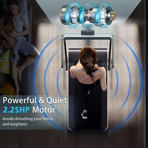 Miniatura 9 de Goplus 2 in 1 Folding Treadmill, 2.25HP Superfit Under Desk Electric Treadmill, Installation-Free with Remote Control, APP Control and LED Display