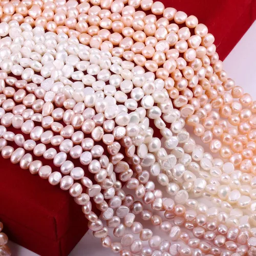Miniatura 4 de Perla natural, perlas cultivadas de agua dulce naturales, cuentas sueltas para hacer joyas, collares, pulseras para mujeres, 14 pulgadas, paquete