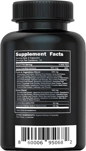 Miniatura 9 de Vital Vitamins Suplemento de Colágeno Vegano - con Sílice y Ácido Hialurónico - Suplementos de Colágeno a Base de Plantas - Apoya el Cabello