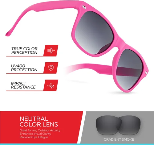 Miniatura 101 de Retro Rewind Lentes de sol para niños y niñas de 3 a 12 años, inastillables, UV400, lentes de sol para niños pequeños