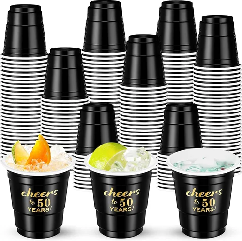 Miniatura 9 de 100 vasos desechables de plástico transparente para cumpleaños de 30 años de 30 años, de 2 onzas, para hombres y mujeres, para aniversario, fiesta