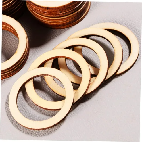 Miniatura 7 de TEHAUX 100 piezas redondas huecas redondas de madera natural de 1.57 pulgadas para manualidades, decoración de bodas, fiestas, decoración del hogar