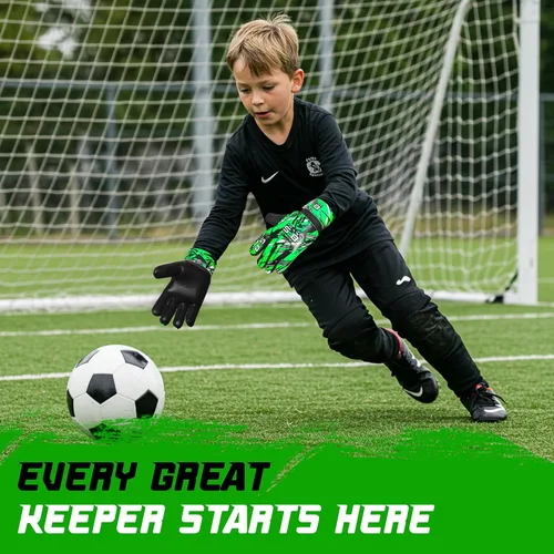 Miniatura 4 de Guantes de portero de fútbol para niños, guantes de portero de fútbol juvenil para niños, jóvenes y niños con palma de látex antideslizante fuerte