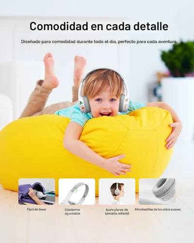 Miniatura 6 de Belkin SoundForm - Miniauriculares inalámbricos para niños con micrófono incorporado, 30 horas de reproducción, pegatinas divertidas y estuche
