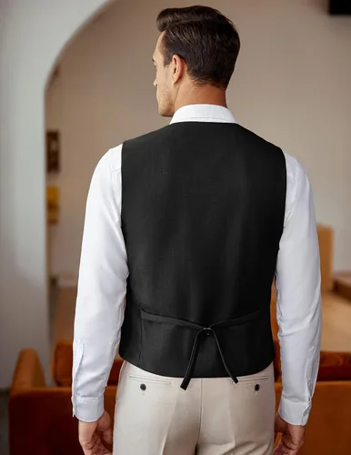 Miniatura 7 de COOFANDY Chaleco de traje de negocios para hombre, chaleco de vestir ajustado, chaleco de boda
