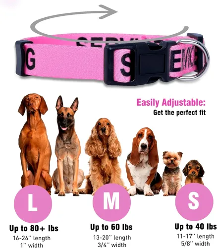 Miniatura 2 de Collares para perros de servicio (L, rosa)