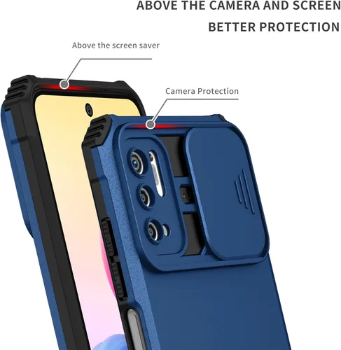 Miniatura 8 de Asuwish Funda de teléfono para Xiaomi Redmi Note 10 5G con protector de pantalla de vidrio templado y cubierta de cámara deslizante Soporte Soporte