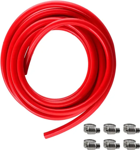 MRbrew Tubo de CO2 de 15 pies, manguera de CO2 de PVC con abrazaderas de manguera I.D. Línea de gas de 5/16 pulgadas para dispensador de CO2