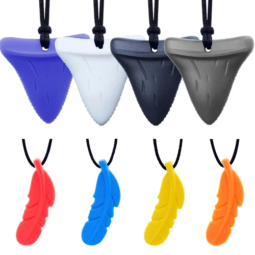 Collares masticables sensoriales para niños, 8 juguetes masticables sensoriales para niños con autismo, niñas y niños, TDAH, niños pequeños, adultos