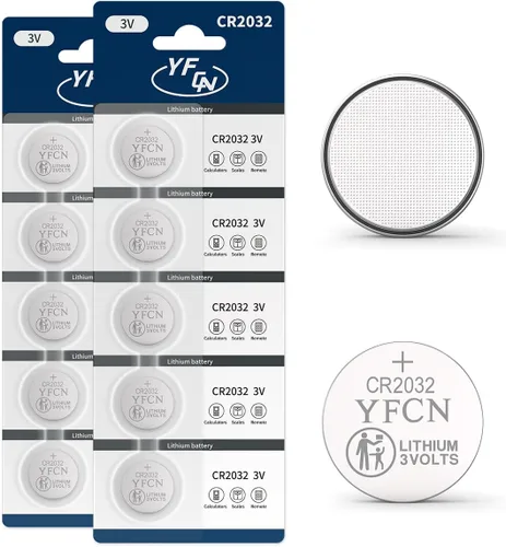Miniatura 10 de YFCN CR2032 - Batería de litio de 3 V, paquete de 5 baterías CR2032 – CR 2032 batería de celda de moneda para AirTag, llavero, controles remotos, 10