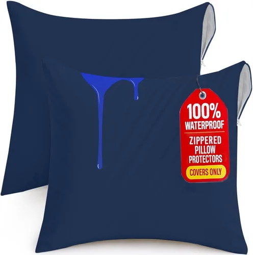 Miniatura 10 de Utopia Bedding - Fundas impermeables para almohadas (sin insertos de almohada) con cremallera europea (paquete de 2, blanco), fundas de almohada