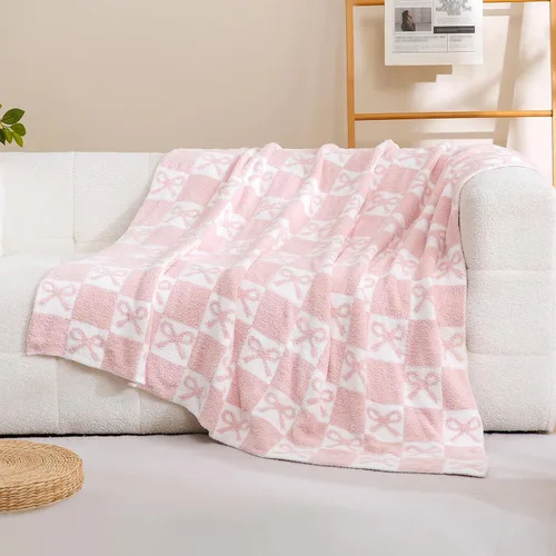 Miniatura 21 de YIRUIO Manta de ajedrez a cuadros, esponjosa, cálida, cómoda, reversible, súper suave y acogedora para decoración del hogar, cama, sofá, sala de Rojo