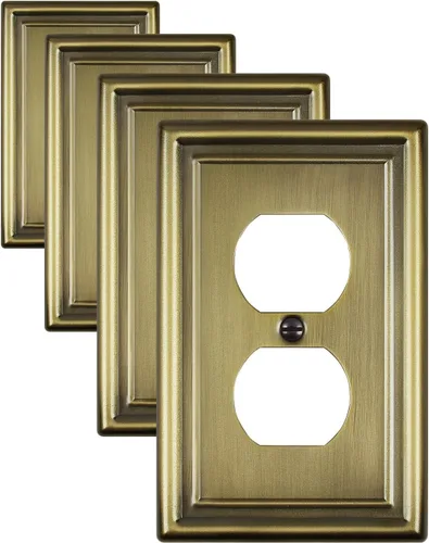 Miniatura 19 de Paquete de 2 placas decorativas de pared, placa de cubierta de toma de corriente eléctrica de níquel satinado para receptáculo, interruptor