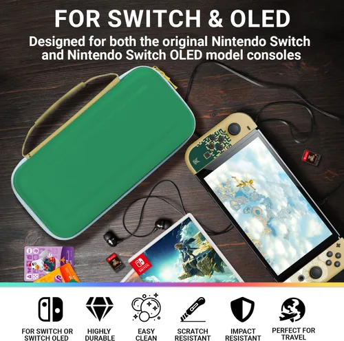 Miniatura 4 de Orzly Funda de transporte para consola Nintendo Switch OLED con accesorios y compartimento de almacenamiento para juegos, caja de regalo