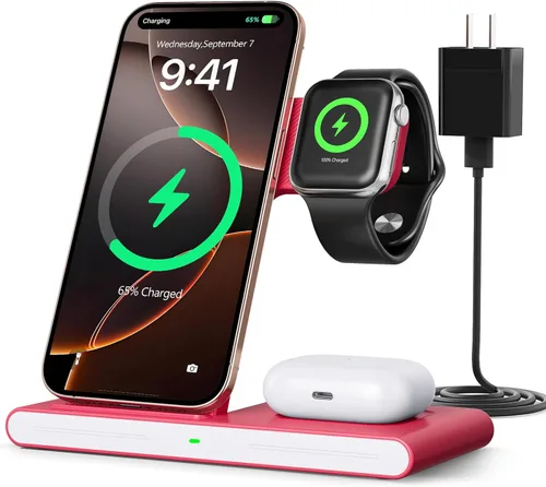 Miniatura 8 de RYND Cargador rápido inalámbrico portátil de viaje 2026 para Apple y estación de carga Android, carga 3 en 1 para iPhone 17 16 15 14 13 12, Apple