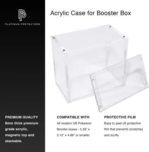Miniatura 3 de Vitrina de acrílico compatible con Pokemon Booster Box apilable magnético superior con protección UV premium