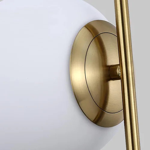 Miniatura 8 de Lámpara colgante de cristal blanco con forma de globo de 2 luces, bola de vidrio blanca y latón dorado Matel lámpara colgante lámpara de techo