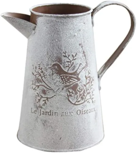 GANAZONO Jarrón de metal para jardín, 4.33 x 4.33 x 6.69 pulgadas, maceta vintage para decoración del hogar, balcón, oficina