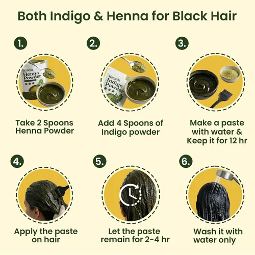 Miniatura 5 de Shudh Online Polvo índigo para cabello (7 oz - 200 g) Tinte para el cabello índigo puro Neela Powder, Indigofera Tinctoria Herbs - Colorea tu