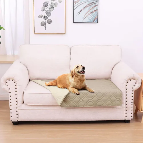 Miniatura 37 de hyha Manta impermeable para perros, manta reversible para cama de mascotas, funda suave para sofá/sillón lavable para perros, fundas impermeables
