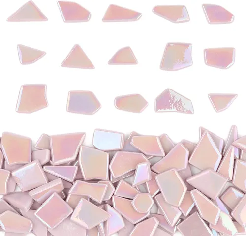 Miniatura 10 de Youway Style Azulejos de Mosaico de Vidrio Iridiscente para Manualidades a Granel, 200g Piezas de Vidrio de Mosaico Roto para Manualidades