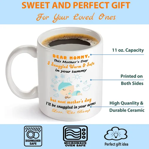 Miniatura 3 de Taza de anuncio de embarazo de Navidad – Regalo de mamá esperada de Baby Bump – Taza de café para madre futura – Regalo de revelación de bebé