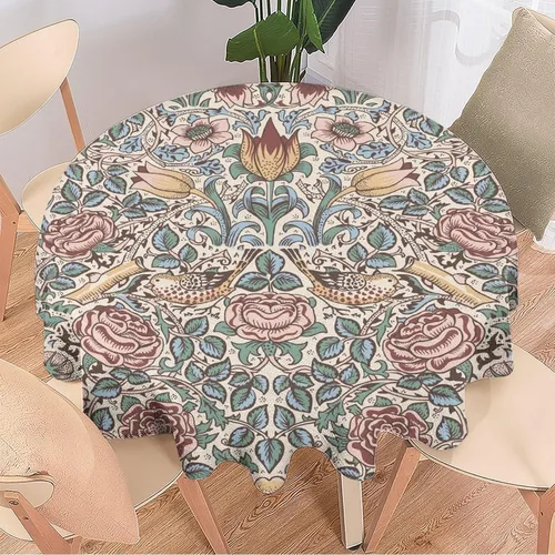 Miniatura 2 de Mantel de Mesa William Morris, Diseño Original William Morris Rústico de Granja Familiar con Estampado Étnico Mínimo para Decoración de Fiesta