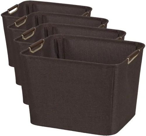 Miniatura 8 de Cesto de almacenamiento pequeño con mango de madera, de Household Essentials, gris, S
