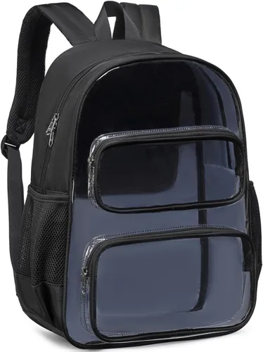 Miniatura 129 de CAMTOP Mochila transparente resistente y transparente para estudiantes, escuela, trabajo, festival, viajes, deportes, Beige, Mediana, Camtop Mochila