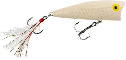 Miniatura 2 de Rebel Señuelo de pesca Pop-R con plumas Topwater Popper Hueso