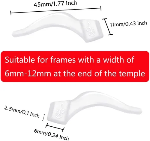 Miniatura 2 de YINGFENG 22 pares de soporte antideslizante de silicona blanca para lentes con caja de almacenamiento, soporte para gafas, gancho antideslizante
