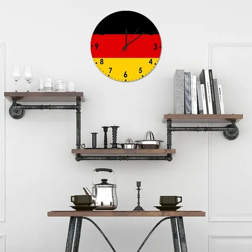 Miniatura 200 de Cheyan Reloj de pared con bandera de Canadá de 12 pulgadas, silencioso, sin tictac, de PVC, funciona con pilas, reloj redondo decorativo, regalo
